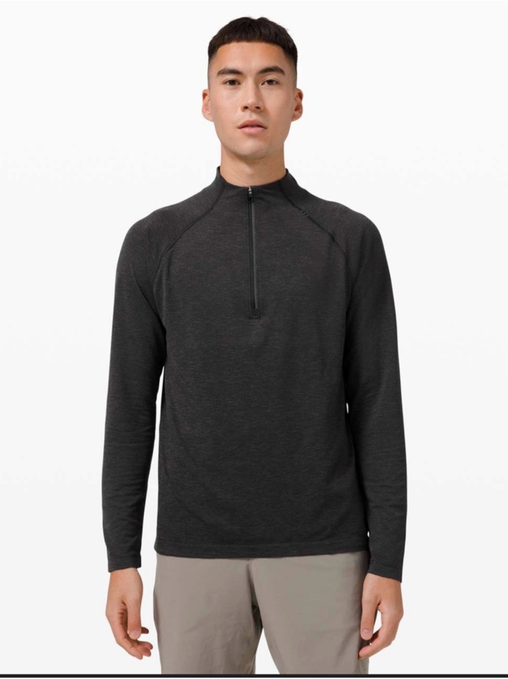 Lululemon Men’s Metal Vent Tech Half Zip Shirt Dark Grey Size M